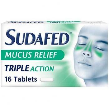 × SUDAFED MUCUS RELIEF Triple Action Cold & Flu