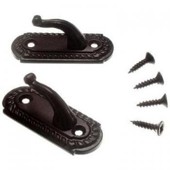 Georgian Black Curtain Hold Back Hooks 45mm