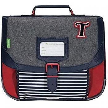 Cartable Tann's Les Chinés Teddy Gris/Rouge