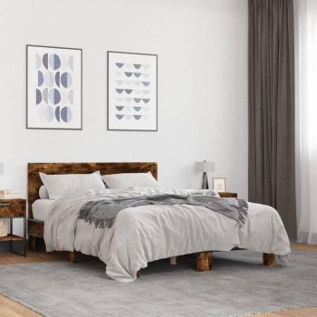 Vidaxl Cadre De Lit Sans Matelas Chêne Fumé 120x200 Cm