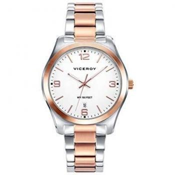 Viceroy Grand tres agujas acero y pulsera IP rose 401173-95