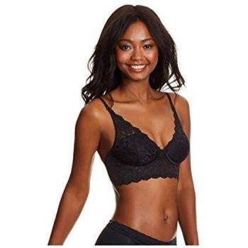 Maidenform Convertible Lace Bra with Light Lining (Color: Black, Size: 36-A, Gender: Female)