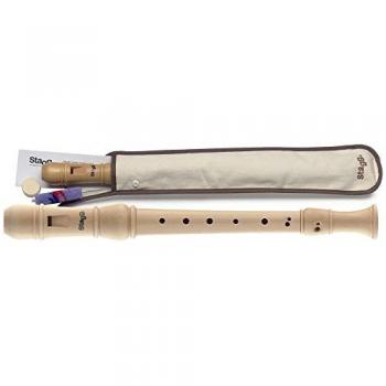 Stagg REC3‑BAR/WD flûte à bec soprano érable, modèle baroque avec étui de protection