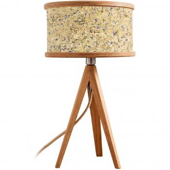 ALMUT VON WILDHEIM Tischlampe aus Holz und Heu 2610