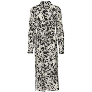 XS KAFFE Hannah Black/Beige Floral Shirt Dress