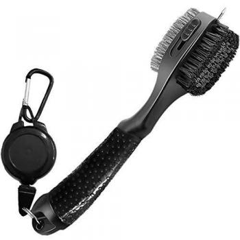 Retractable Golf Brush Cleaner with Dual Sided Bristles