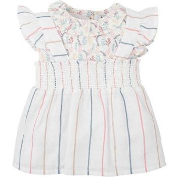 Conjunto de blusa y vestido para niña en rayas multicolor