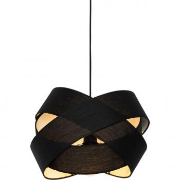 QAZQA Elegant Black Fabric Ceiling Light