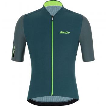Maillot Santini Manche Courte Vert-bleu