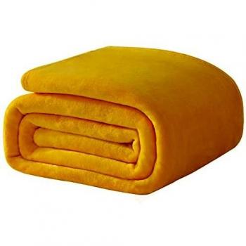 WAVVE Copertura Pile Flanella Invernale Giallo 130x150