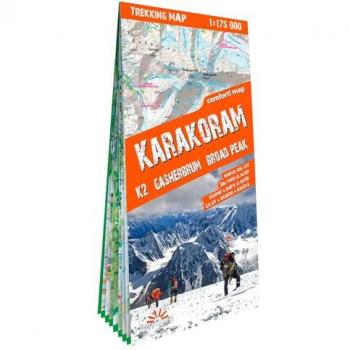 Karakoram K2, Gasherbrum, Broad Peak 1/175 000 (carte grand format laminée trekking tQ)