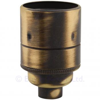 Vintage Style E27 Lamp Holder Brushed Antique Brass 1/2 Inch Entry