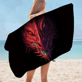 Boys' Dragon Design Microfiber Bath Towel