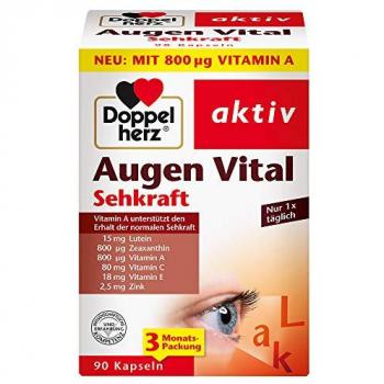 Doppelherz Augen Vital – Mit Vitamin A und Zink zur Unterstützung der Sehkraft – 90 Kapseln