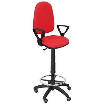 PIQUERAS Y CRESPO t04cp – ergonomischer Hocker, höhenverstellbar, ARO Fußstütze und Rollen, Parquet rot