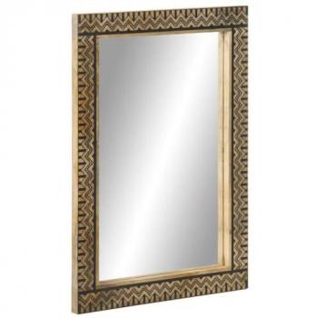 Miroir de salle de bain 50x70 cm, cadre en bois de manguier, vitre claire – Vidaxl