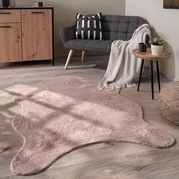 Rosa Pelliccia Moderna 80x120 cm – Tappeto Salotto a Pelo Corto, Monocolore