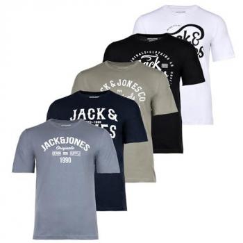 Jack & Jones Herren Kurzarm‑Tee 5er Pack – JJLEOGRA Crew Neck, Rundhals, S