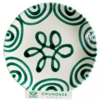 GMUNDNER KERAMIK Dessertteller Cup 20 cm grün geflammt
