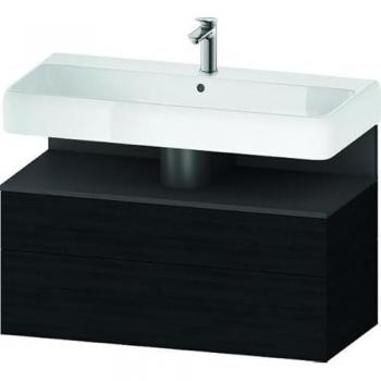 Duravit Qatego Badschrank 99 cm × 47 cm × 59 cm – Eiche Schwarz, 1 Auszug + 1 Schublade