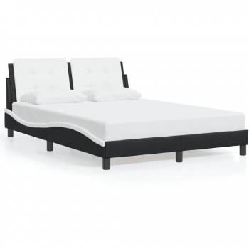 VidaXL Black & White Faux Leather Bed Frame – 137x187cm (Double)