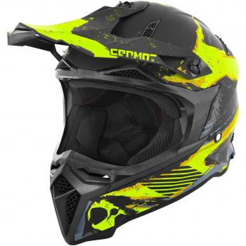 Casco Germot GM 540 Nero Grigio Giallo 2XL