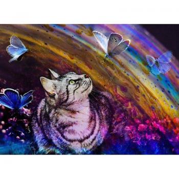Decora con Diamanti: Ricamo 5D Gattino e Farfalla