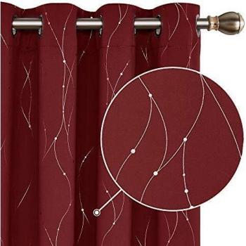 Deconovo Tende per Interni 117x138 CM Rosso Scuro