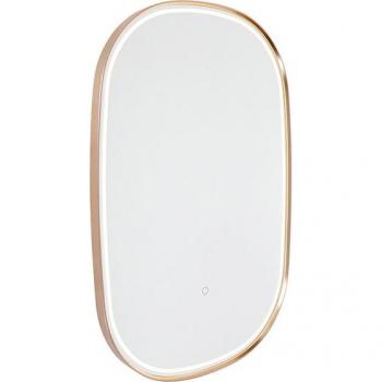 Specchio da bagno ovale in rame con illuminazione LED