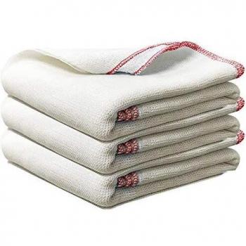 Extra Large Heavy-Duty White Cotton Dish Cloths Pack of 50, Suitable for Commercial Use