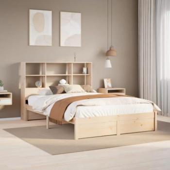 Double Bookcase Bed without Mattress 135x190cm Solid Pine