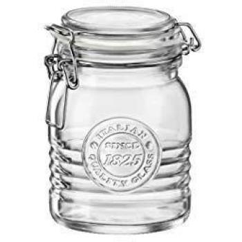 Bormioli Rocco White Glass Jar with Airtight Seal