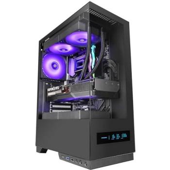 Caja PC ATX MC‑Pulsar con Pantalla LCD y Sistema CableHatch – Negro