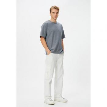 Koton Herren-T-Shirt (Oversize) – Rundhals, kurze Ärmel, Label-Details