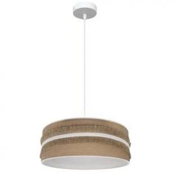 Fabrilamp Natalia 1XE27 – Bianco con Seta Bianca, Dimensioni 40x40 cm