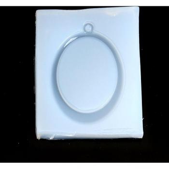 Jewelry Making Oval Mirror Pendant Silicone Mold (6.5x5cm, 2 Pieces)