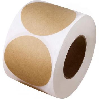 2 Inch Brown Kraft Round Blank Stickers 500 Labels for Crafts