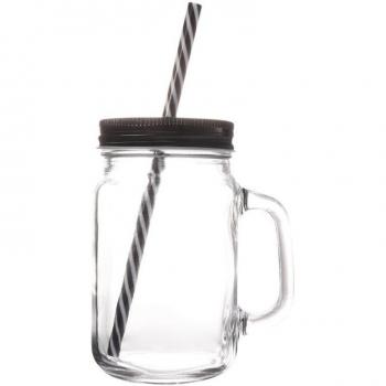Tasse Mason en Verre 500ML avec Paille