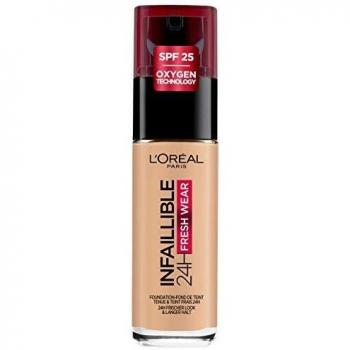L'Oréal Paris Infaillible 24H Fresh Wear Make-up, Wasserfest und langanhaltend, Flüssige Foundation mit LSF 25, Infaillible 32H Fresh Wear Make-up, Nr. 200 Golden Sand, 30 ml