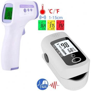 Fever Detection Handheld Thermometer with Digital Display and Oximeter