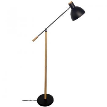 Fabrilamp Supporto Piatto Biel 1XE27 Nero/Faggio 151x25x70 cm – Scollegabile 360°
