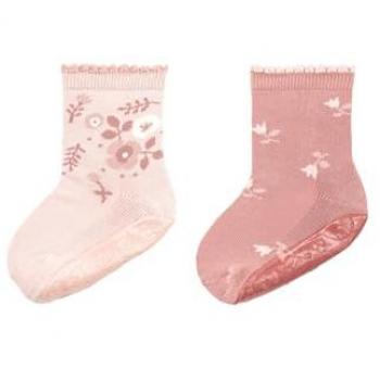 Sterntaler 2er-Pack ABS-Socken Fliesenflitzer AIR Blumen rosa 23