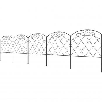 Conjunto de Cercas Decorativas para Pátio Outsunny 305x61 cm