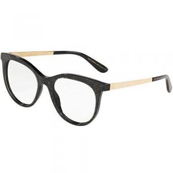 Dolce & Gabbana Damen-Glas GROS GRAIN 3316 – Black Glitter Edition
