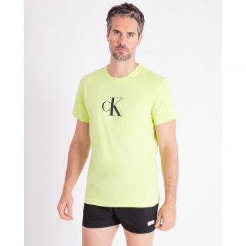 T-shirt Maniche Corte Uomo Calvin Klein Verde Chiaro con Logo