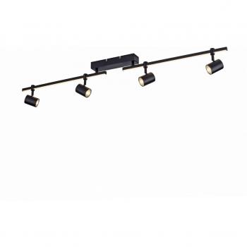 Plafoniera LED a soffitto Barik, nero, 4 luci