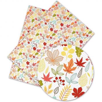 30 cm x 136 cm Flower Print Faux Leather for DIY Bows