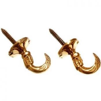 Egyptian Style Curtain Tie Back Hooks 30mm Brass