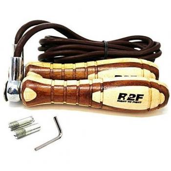 R2F Ultimate Leather Rope – Adjustable Weighted Skipping Rope for Weight Loss & Strength Training