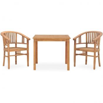 VidaXL 3 Piece Teak Wood Dining Set for Garden